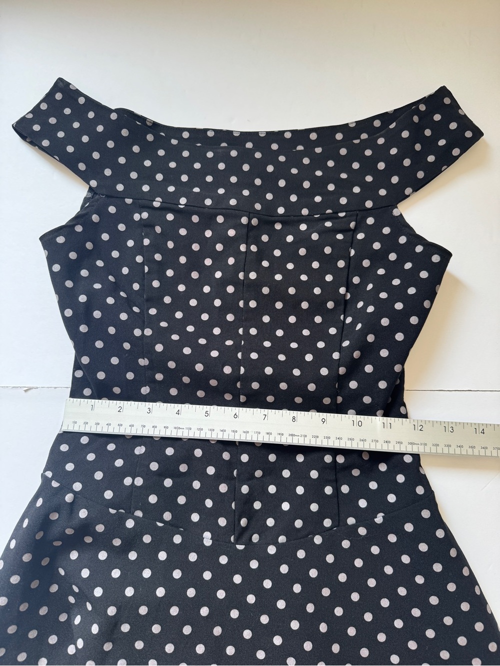 Be Smart Dress Polka Dot Crinoline Flair Retro Pin Up Black White Sz S - Picture 7 of 12